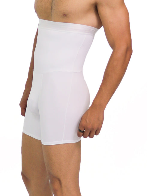 Men's AQ White Men High Quality Slimming Underwear Tummy Leg  Complete Control High Waist Shaper Short Trunk